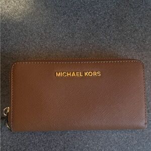 Michael Kors Brown Zip Wallet